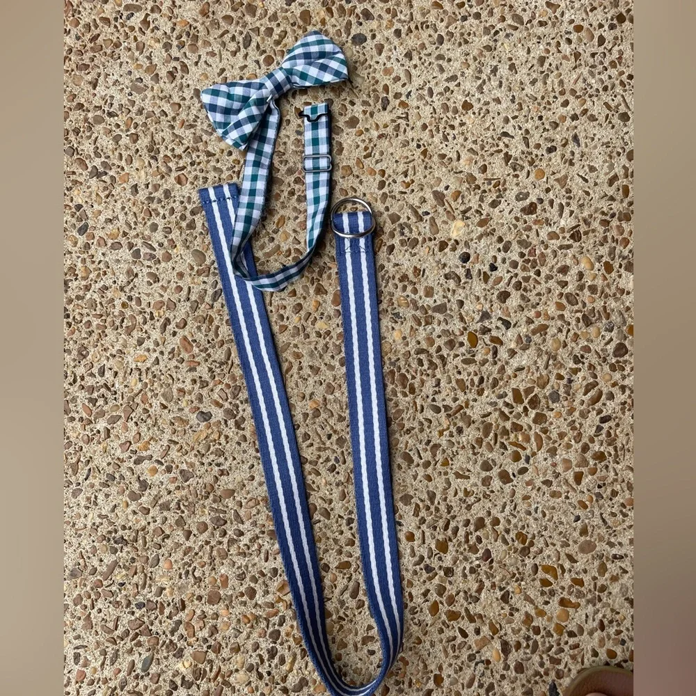 Bow tie & belt - blues/ greens Crewcuts
